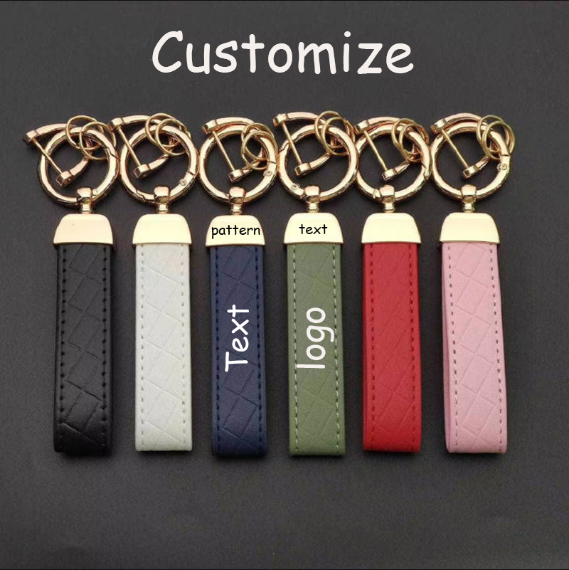 Leatherwork Keychain - 1/6/18PCS Leather KeyChain Customized Name Text