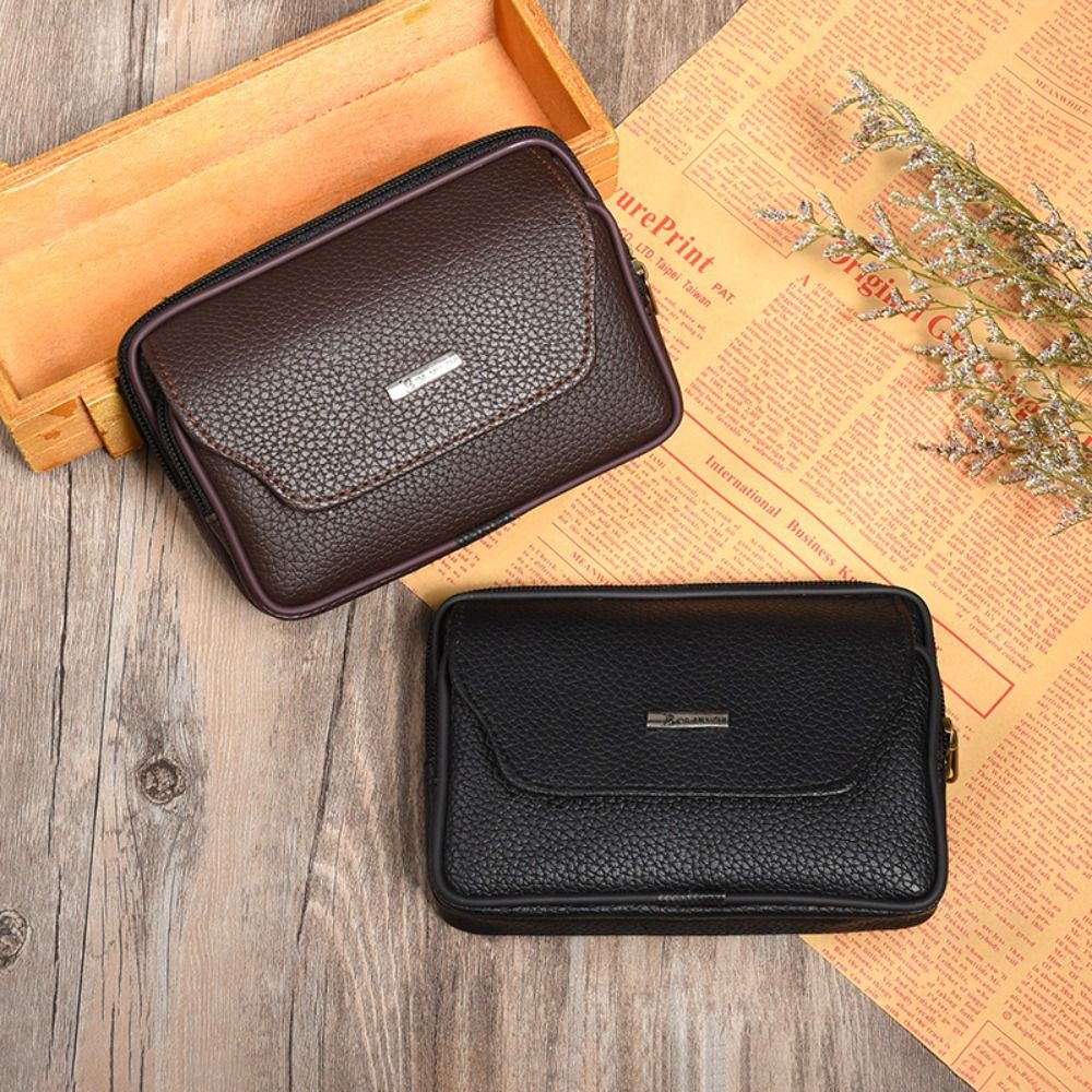 Leatherwork Fasteners - PU Leather Men Small Waist Bag