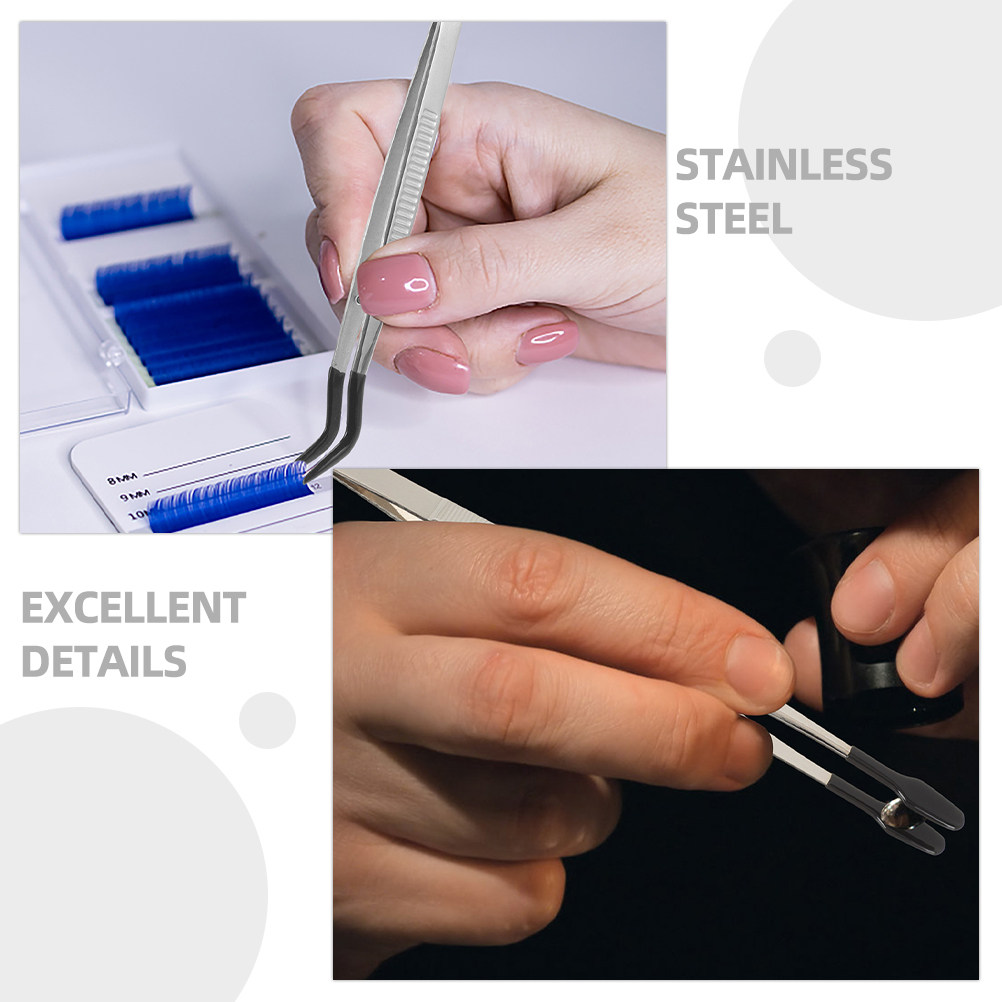Leatherwork Jewelry - 2Pcs Ergonomic Stainless Steel Tweezers for