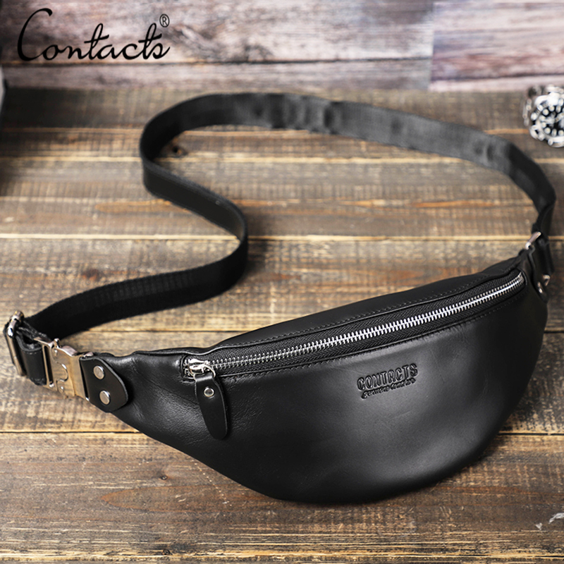 Leatherwork Fasteners - CONTACT'S Men Waist Packs Genuine Leather