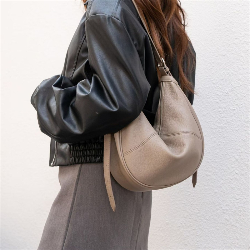 Leather Work Handbags - BURMINSA Luxury Genuine Leather Soft Hobo