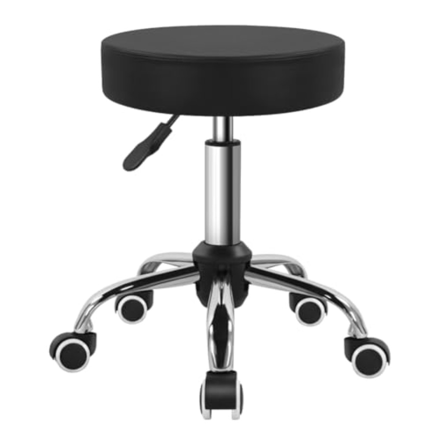 Leatherwork Workshop - PU Leather Swivel Stool with Wheel