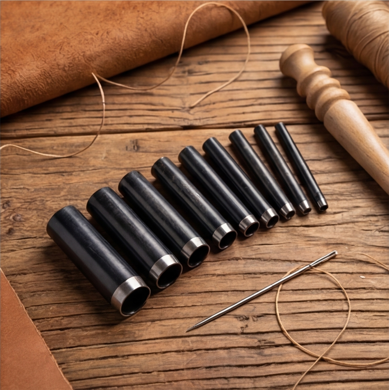 Leatherwork Tool Kit - A49 DIY Leatherworking round Chisel Set