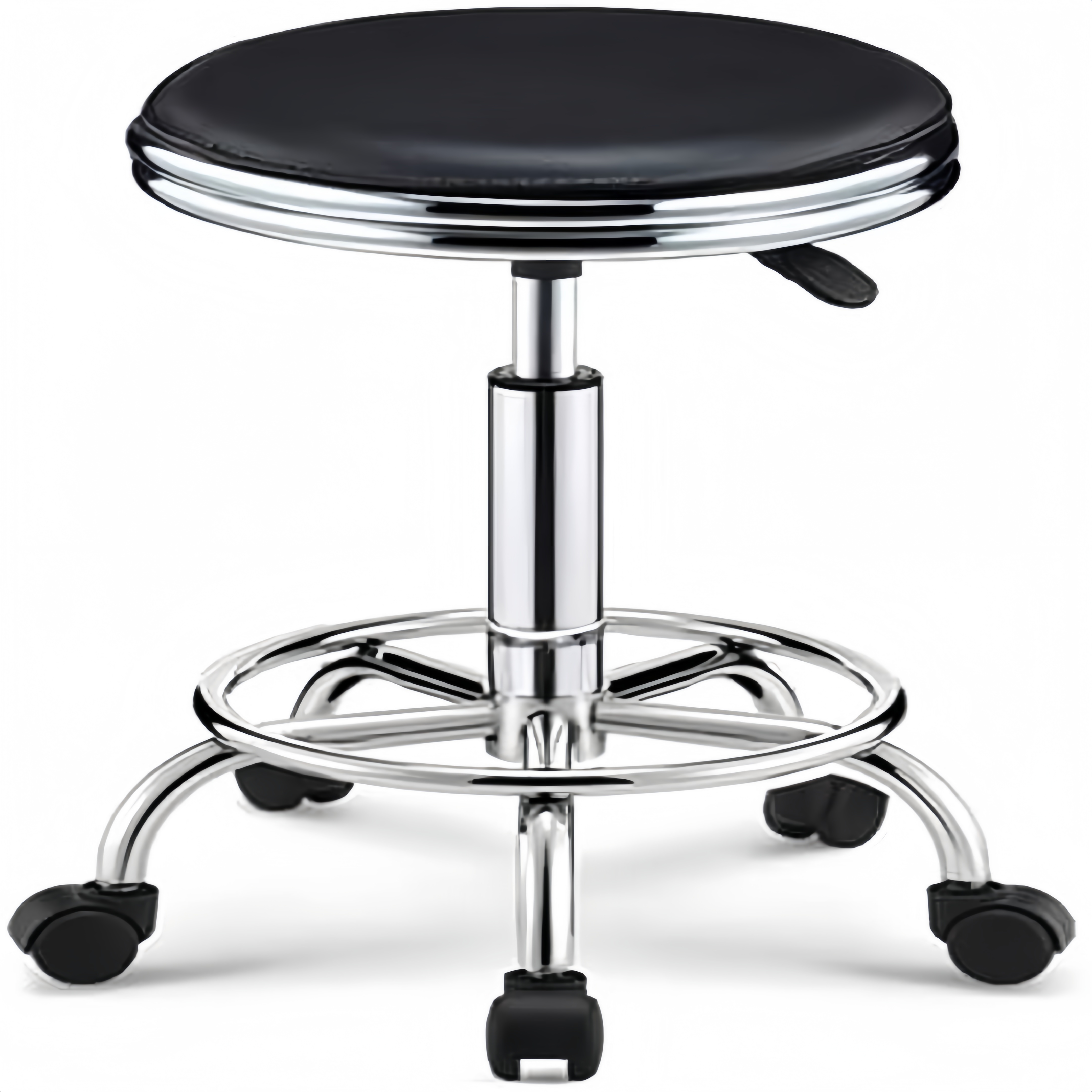 Round Rolling Stool with Foot  - đánh giá và giá Leatherwork Tattoo