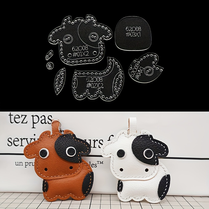 7pcs/set Cute Cartoon Cow Acry - đánh giá và giá Leatherwork Tools