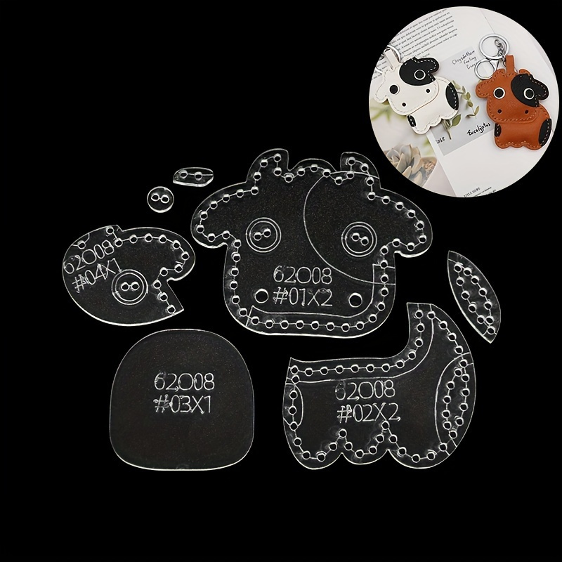 7pcs/set Cute Cartoon Cow Acry - đánh giá và giá Leatherwork Tools
