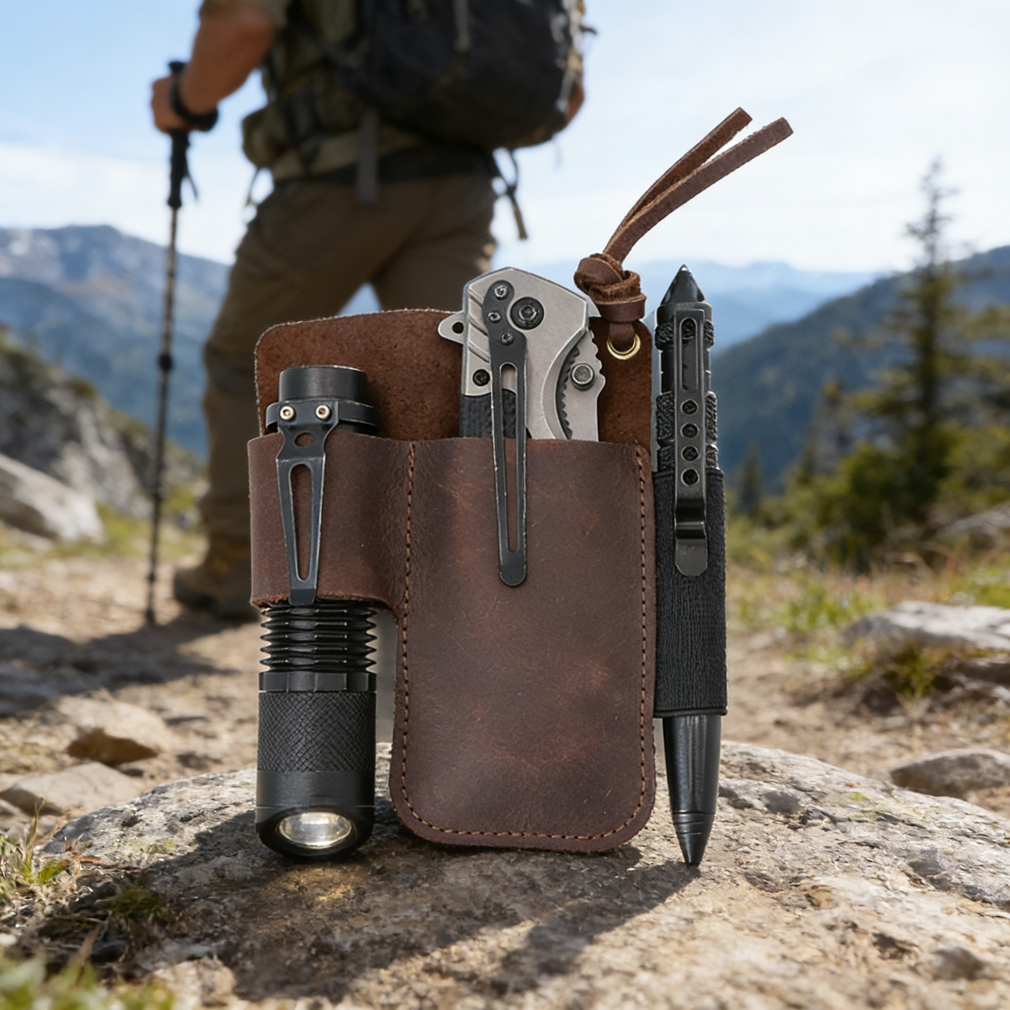 EDC Leather Flashlight Tool Ho - đánh giá và giá Leatherwork Tools