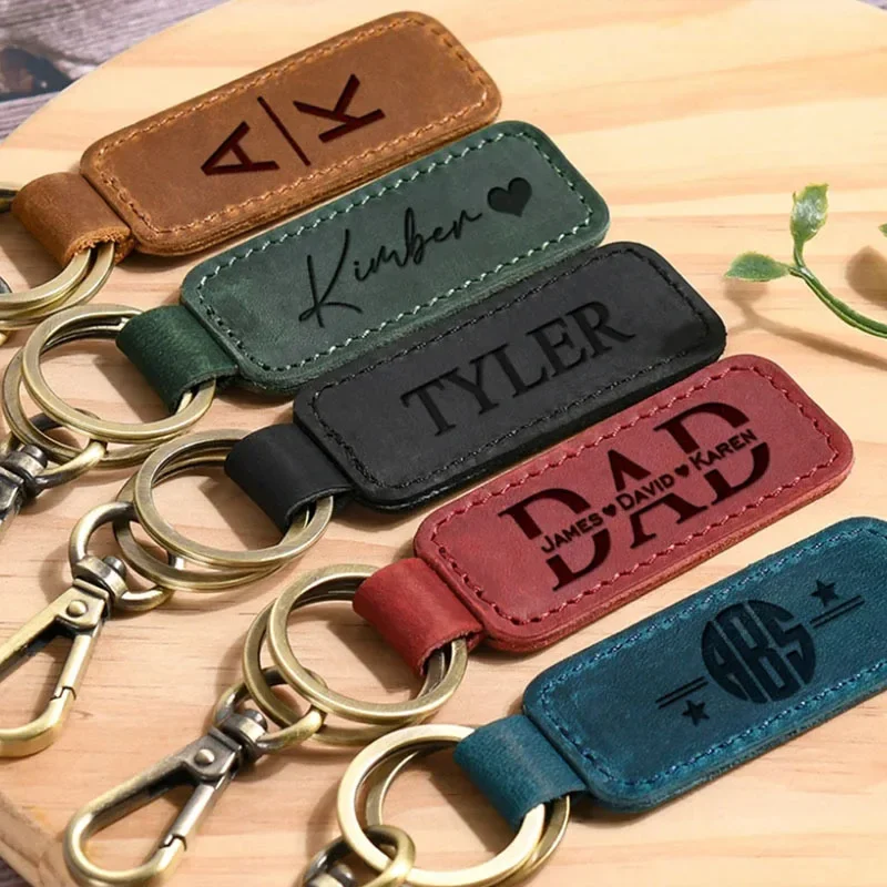 Laser Custom Logo Leather Keyc - đánh giá và giá Leatherwork Keychain