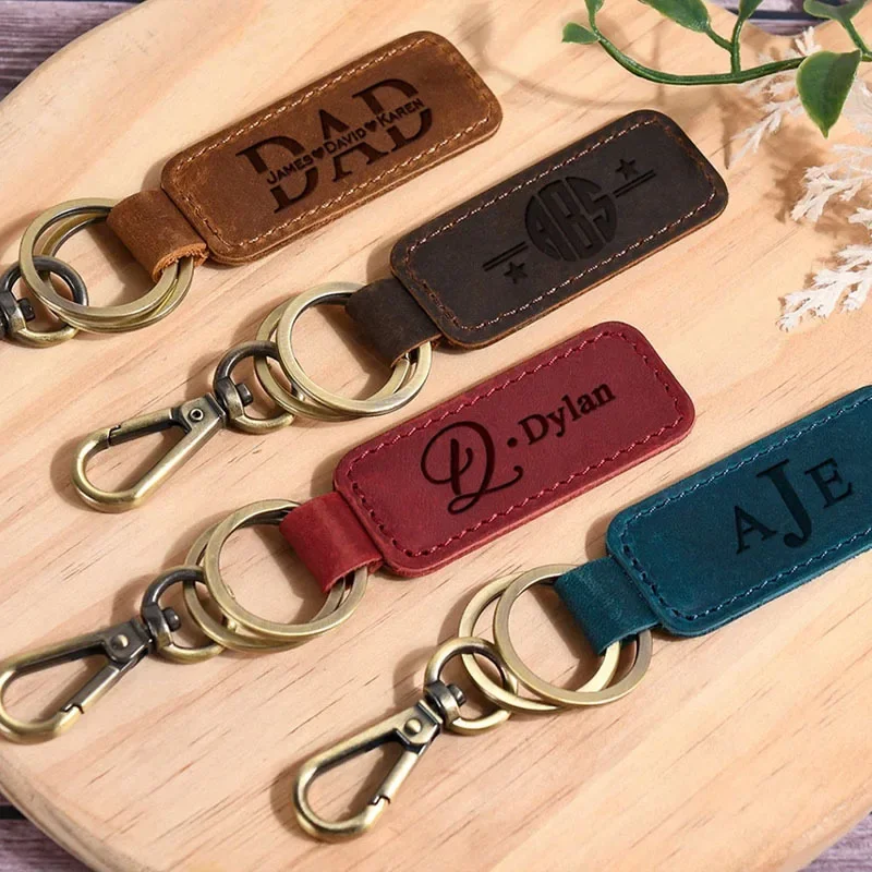 Laser Custom Logo Leather Keyc - đánh giá và giá Leatherwork Keychain