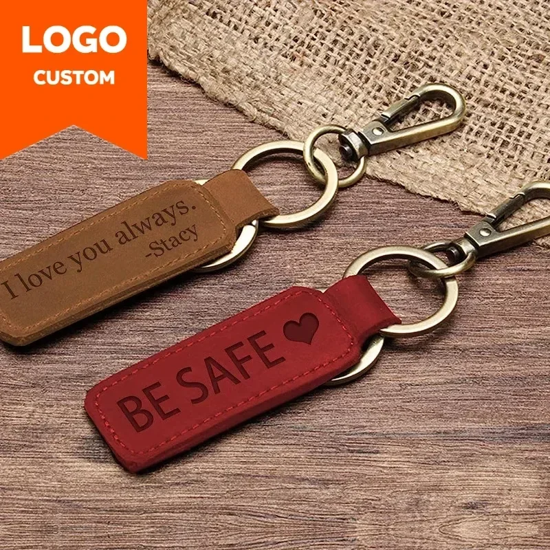 Laser Custom Logo Leather Keyc - đánh giá và giá Leatherwork Keychain