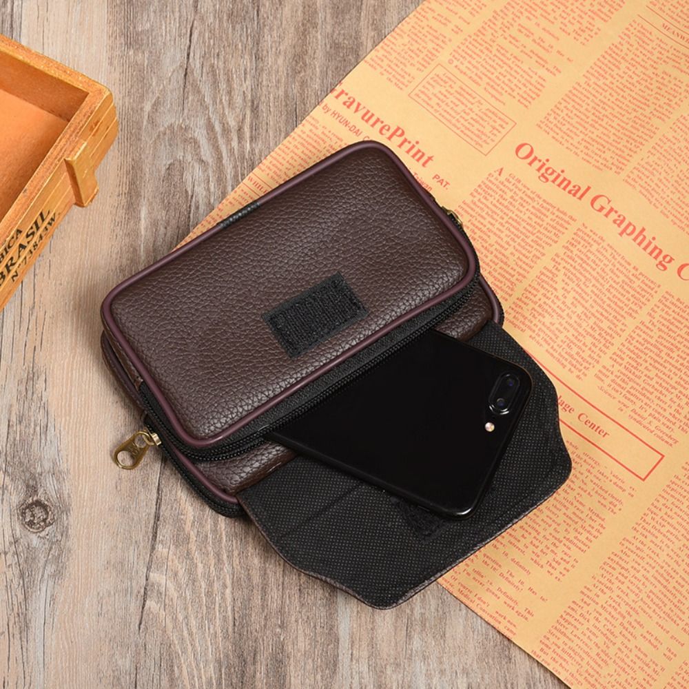 PU Leather Men Small Waist Bag - đánh giá và giá Leatherwork Fasteners