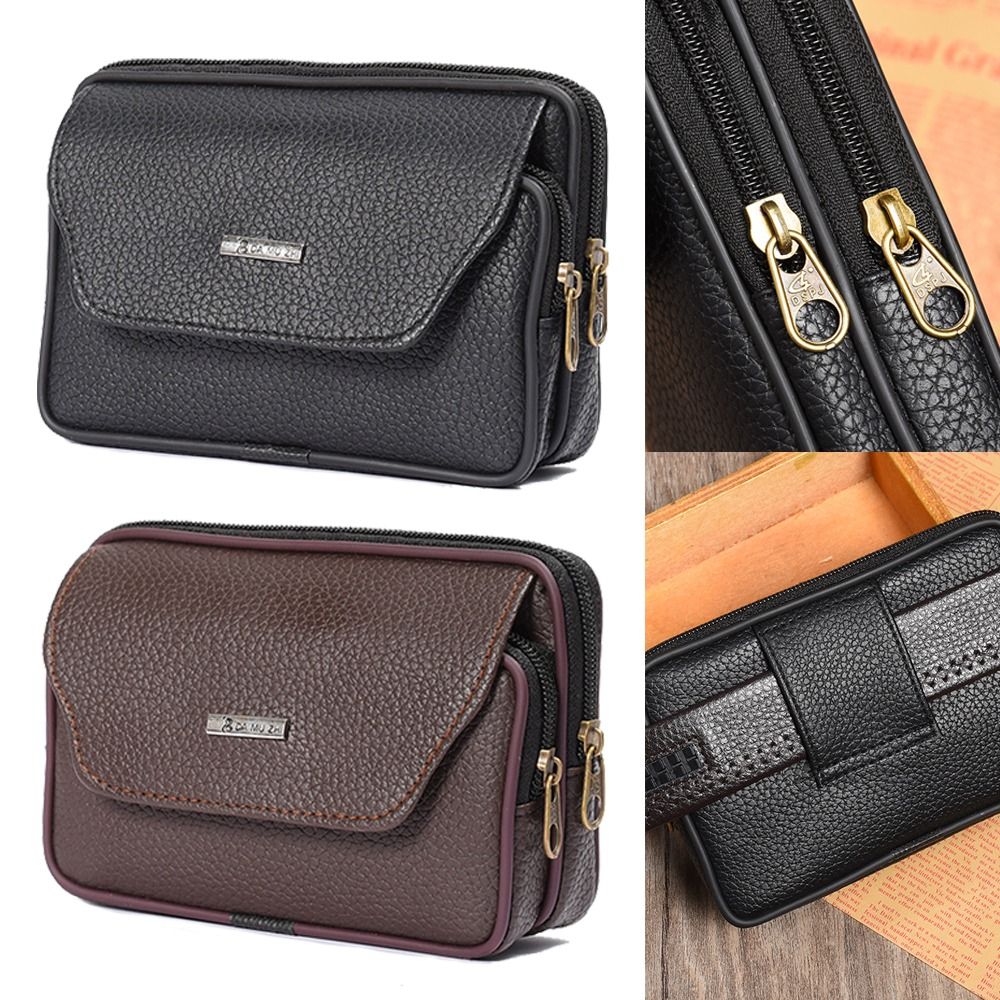 PU Leather Men Small Waist Bag - đánh giá và giá Leatherwork Fasteners