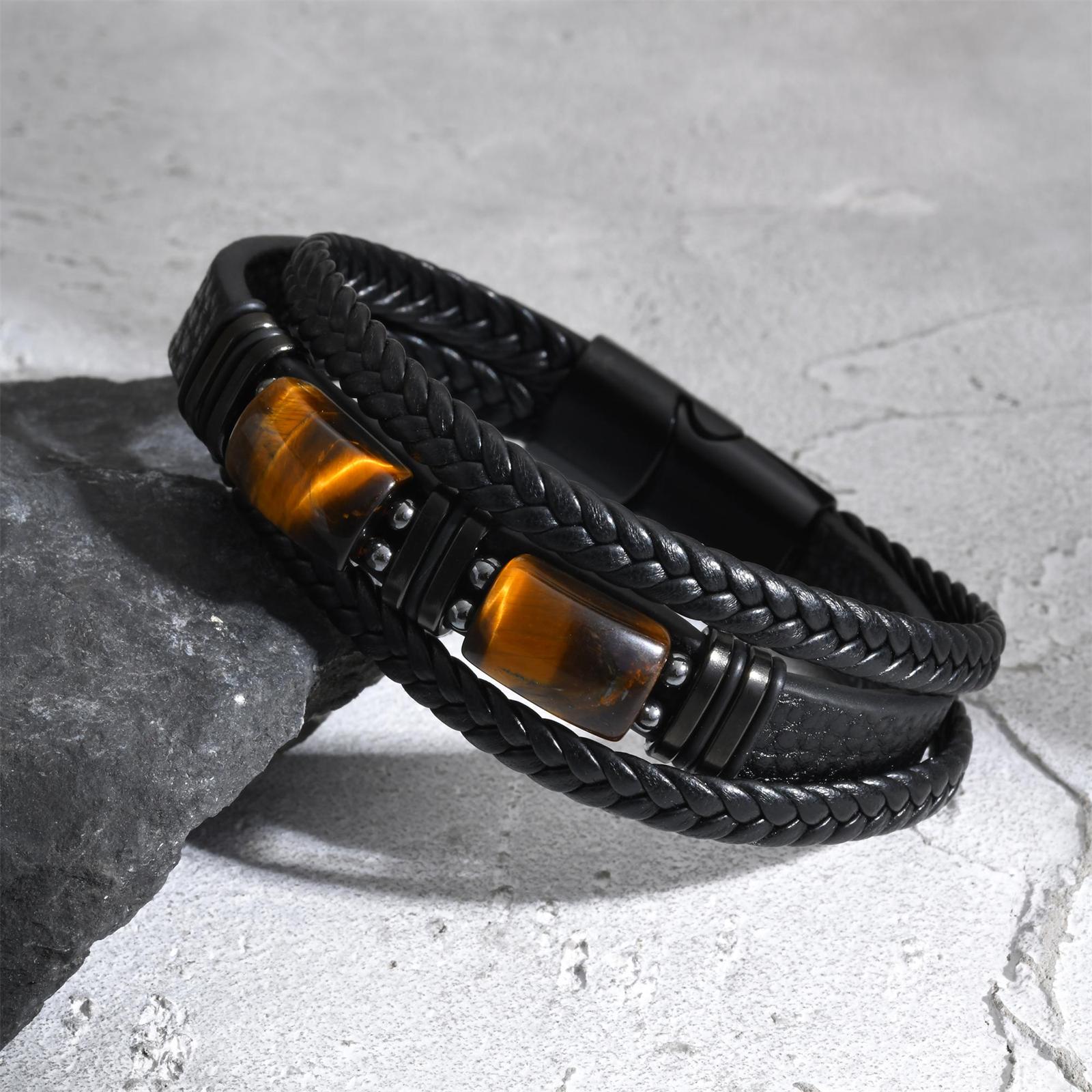 Men Braided Leather Bangle Tig - đánh giá và giá Leatherwork Jewelry