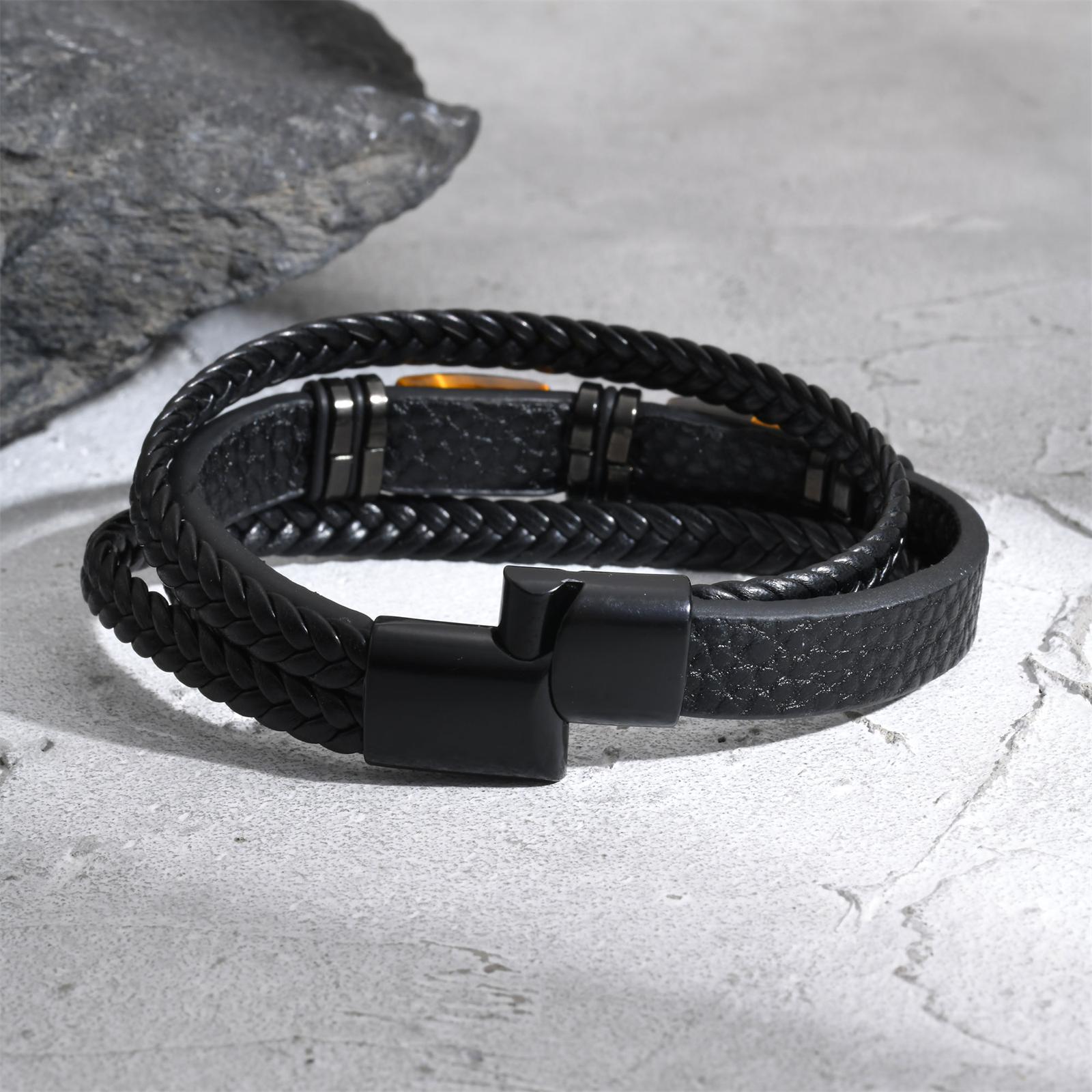Men Braided Leather Bangle Tig - đánh giá và giá Leatherwork Jewelry