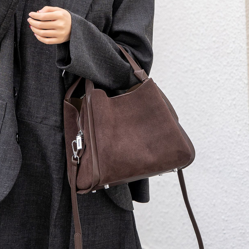Burminsa Cowhide Suede Genuine - đánh giá và giá Leather Work Handbags