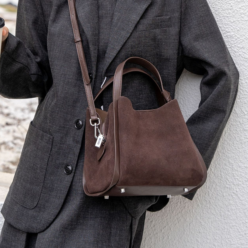 Burminsa Cowhide Suede Genuine - đánh giá và giá Leather Work Handbags