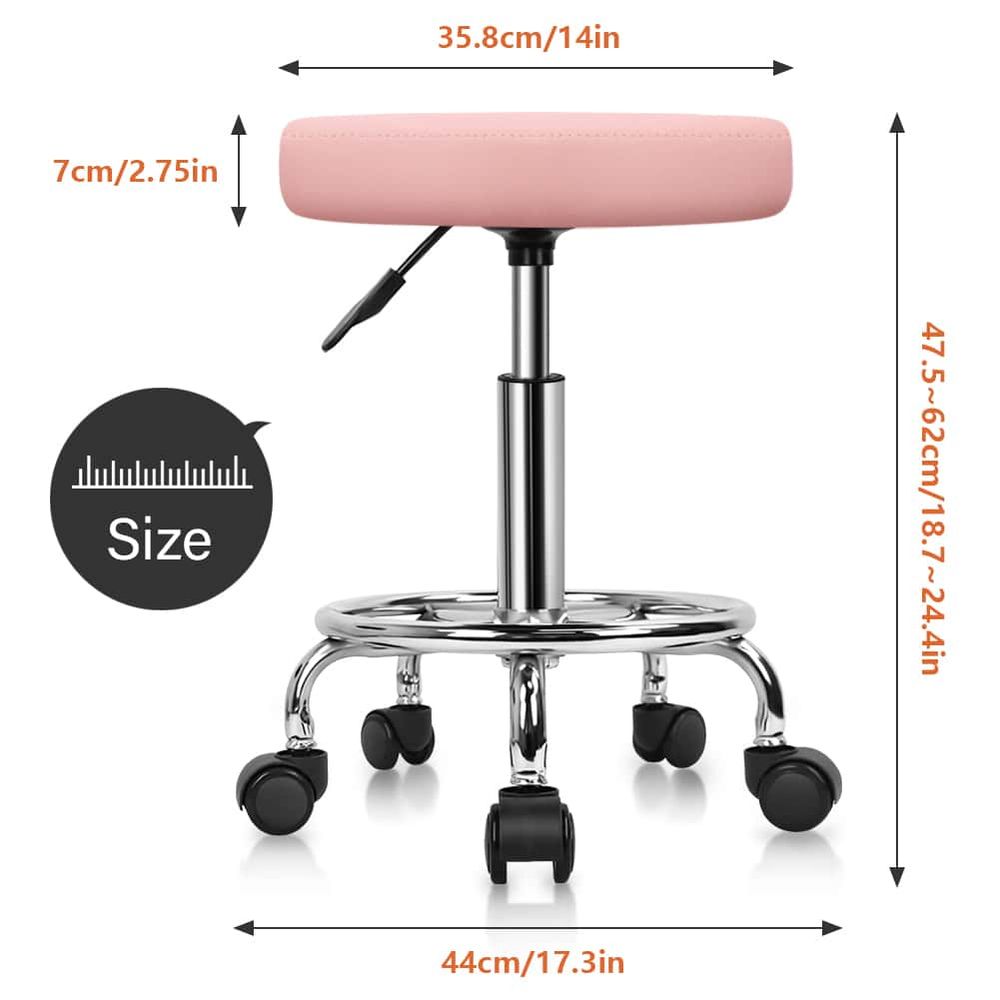 PU Leather Round Rolling Stool - đánh giá và giá Leatherwork Tattoo