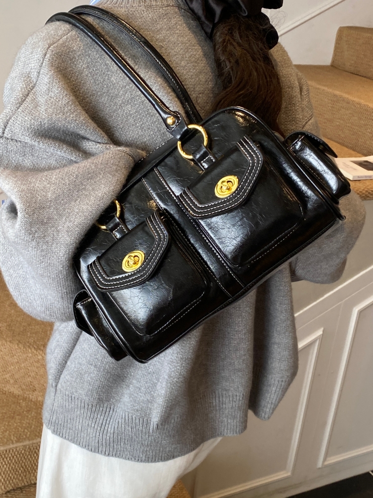 Retro Multi-ket Underarm Bag W - đánh giá và giá Leather Work Handbags