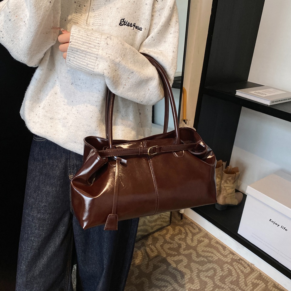 Winter Oil PU Leather Hobo Han - đánh giá và giá Leather Work Handbags