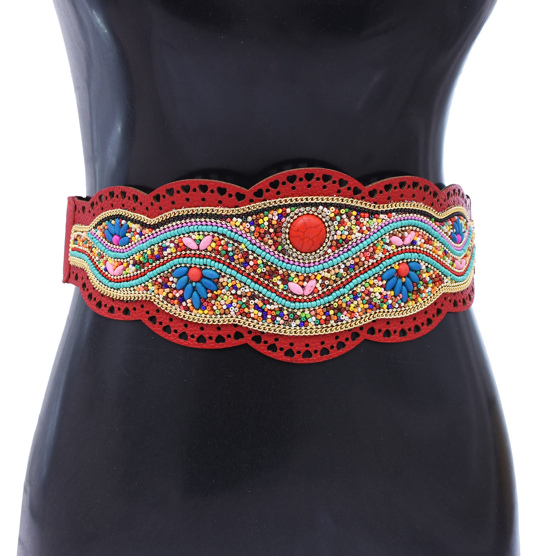 Colorful Rice Beads Waist Belt - đánh giá và giá Leatherwork Jewelry