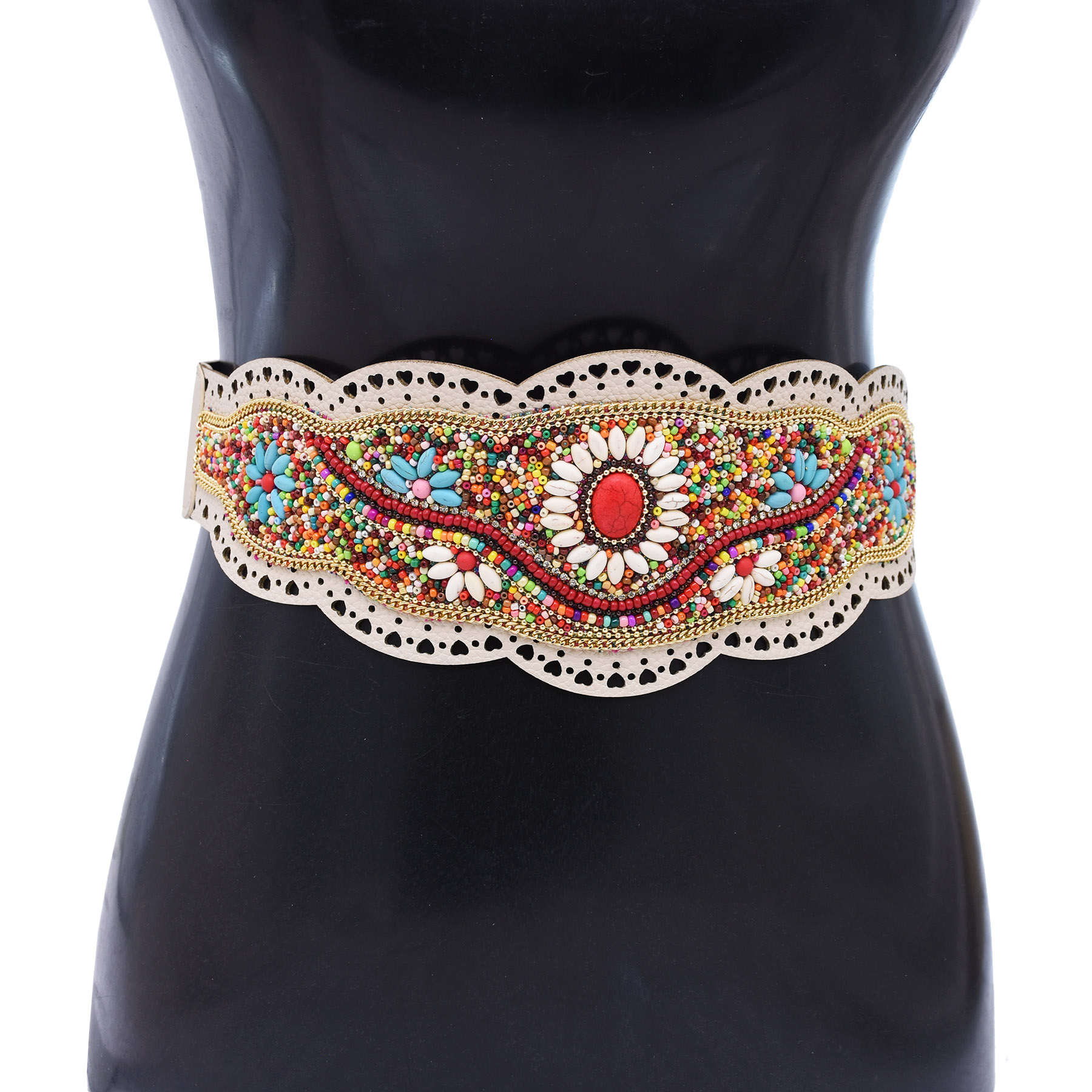 Colorful Rice Beads Waist Belt - đánh giá và giá Leatherwork Jewelry