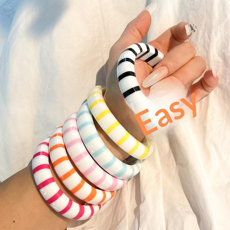 Color Block Resin Cuff Bracele - đánh giá và giá Leatherwork Jewelry