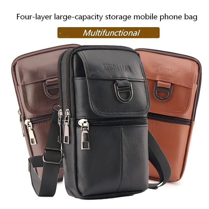 Men's leather waist bag - Larg - đánh giá và giá Leatherwork Fasteners